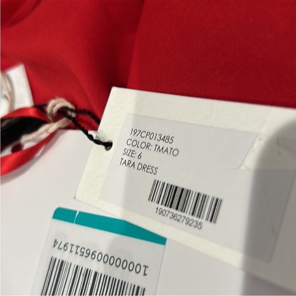 New Milly Tara Red Valentines Day Dress Solid One Shoulder Size 6 NWT - Picture 8 of 10